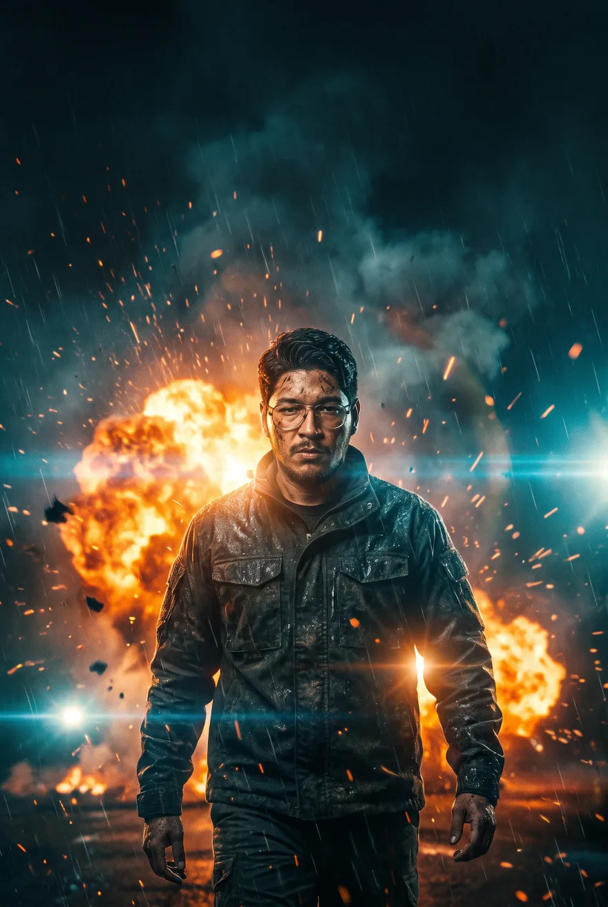 Póster de película de acción
